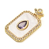 Brass Micro Pave Cubic Zirconia Pendants FIND-Z044-04A-2