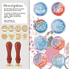 8Pcs 8 Style Wax Seal Brass Stamp Head DIY-SD0001-43-5