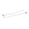 Flower with Plastic Pearl Long Dangle Stud Earrings EJEW-A067-08P-3