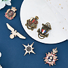 SUPERFINDINGS 6Pcs 6 Style Anchor & Eagle & Crown & Star Enamel Pins JEWB-FH0001-14-3