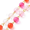 Handmade Rainbow Color Transparent Acrylic Bead Chains AJEW-JB01140-01-4