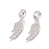 Brass Micro Pave Cubic Zirconia European Dangle Charms ZIRC-E163-11P-2