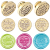 3Pcs 3 Styles Golden Plated Wax Seal Brass Stamp Head AJEW-CP0007-52A-1