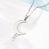 304 Stainless Steel Melting Moon Pendant Cable Chain Necklaces for Men Women NJEW-K308-01C-P-3