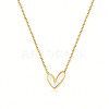 Heart Stainless Steel & Natural Shell Pendant Necklaces & Stud Earrings Sets FS-WG4CC15-02-4