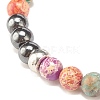 Natural Gemstone & Synthetic Hematite Round Beaded Stretch Bracelet for Women BJEW-JB08305-6