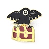 Crow with Treasure Box Enamel Pins JEWB-V002-11B-1