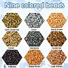 10080Pcs 9 Colors Baking Paint Glass Seed Beads SEED-YW0002-48-3