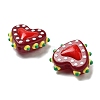 Painted Glass Beads Bumpy Beads Heart X-LAMP-V001-07G-3