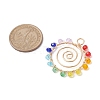 Chakra Baking Paint Glass Pendant PALLOY-JF02745-02-2
