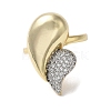 Teardrop Brass Micro Pave Cubic Zirconia Open Cuff Rings for Women RJEW-B064-03GP-2