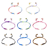 8Pcs 8 Colors Gradient Color Adjustable Braided Segment Dyed Nylon Bracelets AJEW-TA0001-31-1