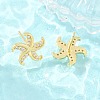 Brass Micro Pave Cubic Zirconia Stud Earrings EJEW-G471-29A-G-2