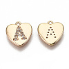 Brass Micro Pave Clear Cubic Zirconia Charms KK-N231-234A-NF-2