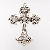 Alloy Rhinestone Cross Big Gothic Pendants LS-ALRI-1475-RS-2
