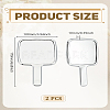 ABS Plastic & Glass Square Shaped Makeup Mirror AJEW-WH0314-906-2