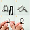304 Stainless Steel  D-Ring Anchor Shackle Clasps STAS-E446-31P-3