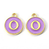 Golden Plated Alloy Enamel Charms ENAM-S118-10O-1