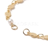 Brass Flat Round Link Chain Bracelet Making AJEW-JB01150-03-2