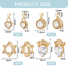 BENECREAT 8Pcs 4 Style Brass Micro Pave Cubic Zirconia Pendants KK-BC0010-33-2