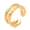 304 Stainless Steel Double Line Open Cuff Rings for Women STAS-D085-37G-1