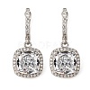925 Sterling Silver Micro Pave Cubic Zirconia Dangle Hoop Earrings EJEW-F371-01A-01-4