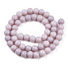 Opaque Solid Color Glass Beads Strands GLAA-T032-P8mm-07-3