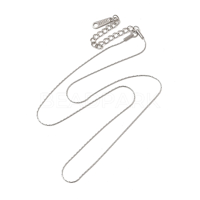 Non-Tarnish 304 Stainless Steel Boston Link Chain Necklace for Women NJEW-G097-03P-1