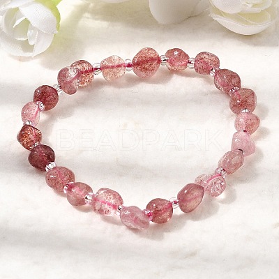 Natural Strawberry Quartz Beads Bracelets GG-CBA05D5-02A-03A-1