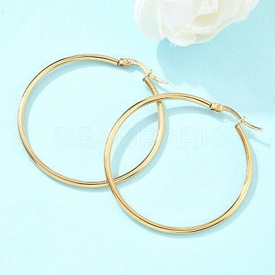 Ion Plating(IP) 304 Stainless Steel Hoop Earrings X-EJEW-N0016-11G-G-1