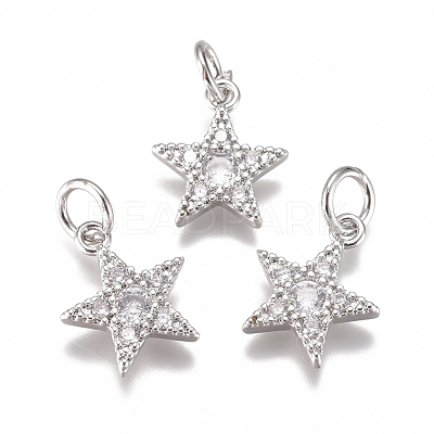Brass Micro Pave Cubic Zirconia Charms ZIRC-F111-11-1