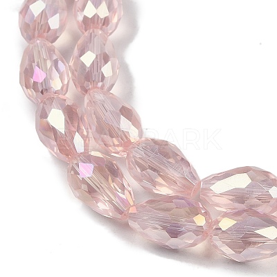 Transparent Electroplate Glass Beads Strands EGLA-N013-T8mm-B18-1