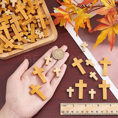 100Pcs 2 Styles Wood Pendants WOOD-SC0001-43-1