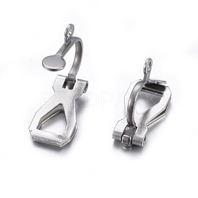 Tarnish Resistant 304 Stainless Steel Clip-on Earring Findings STAS-O110-21P-1