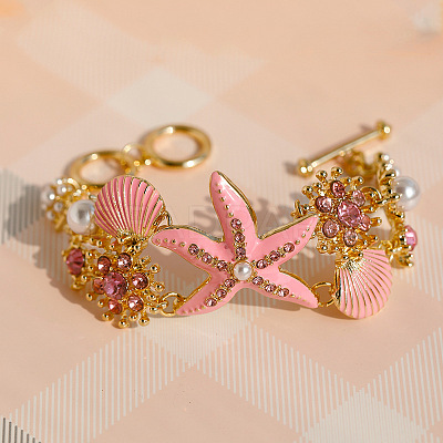 Alloy Enamel Link Bracelets for Women FS-WGF2A9E-04-1