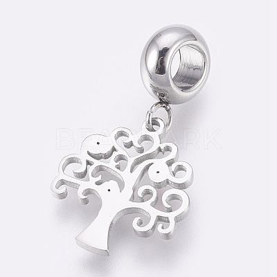 304 Stainless Steel European Dangle Charms X-STAS-O097-07P-1