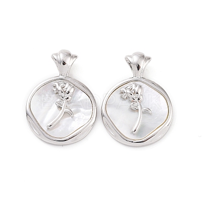 Brass Shell Pendants KK-E068-VC131-1