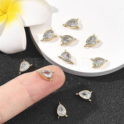 SHEGRACE Brass Pave Clear Cubic Zirconia Teardrop Chandelier Component Links XGRQ2O339-428G-1
