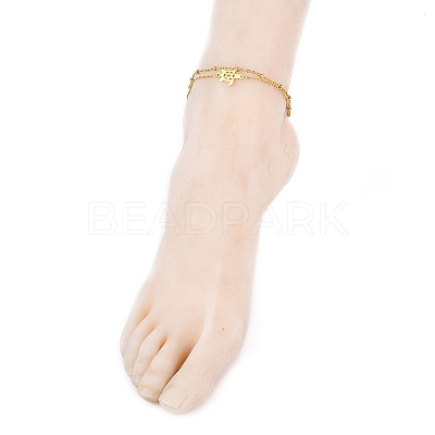 Ion Plating(IP) 304 Stainless Steel Multi-strand Anklets X-AJEW-AN00332-01-1