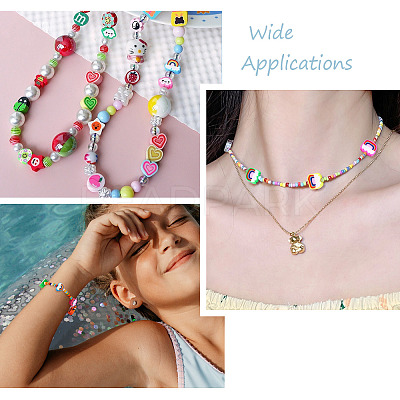 100Pcs 5 Style Handmade Polymer Clay Beads FIND-FW0001-33-1