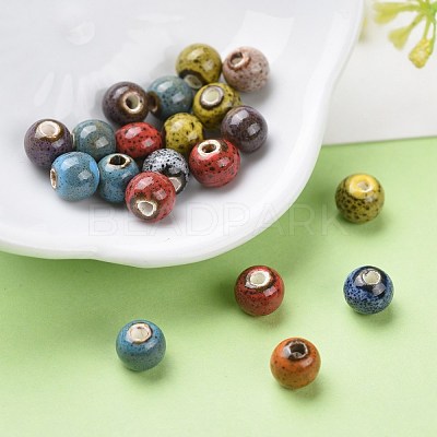 Fancy Aantiqued Glazed Porcelain Beads PORC-R401-M-1