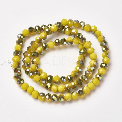 Electroplate Opaque Glass Beads Strands EGLA-A034-P4mm-S07-1