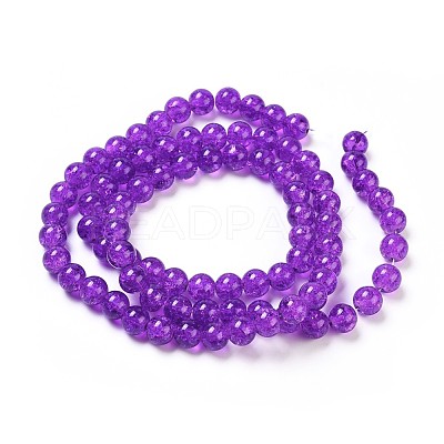 Crackle Glass Beads Strands X-CCG-Q001-10mm-12-1