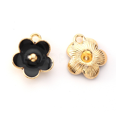Light Gold Plated Alloy Enamel Pendants ENAM-R136-16E-1