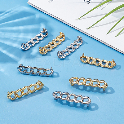 8Pcs 2 Colors Alloy Curb Chain Shoe Decorations FIND-HY0003-97-1