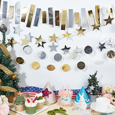 5Pcs 5 Style Paper Garlands AJEW-PH0004-58-1