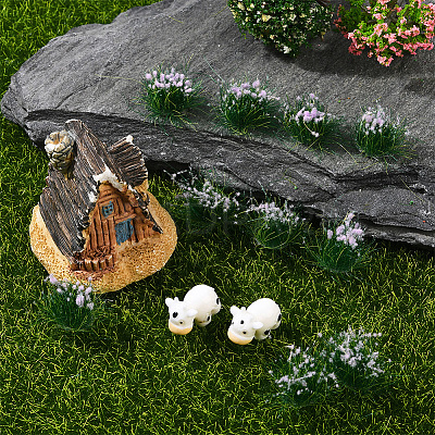 Resin Mini Grass Tufts AJEW-WH20120-10A-02-1