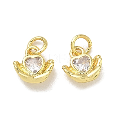 Brass Pave Clear Cubic Zirconia Charms CU-CBA6E4E-19G-E-1
