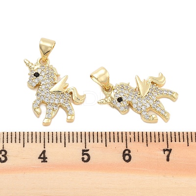 Brass Pave Cubic Zirconia Pendants KK-U009-02B-G-1