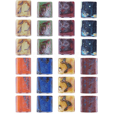 45G 9 Colors 2-Hole Baking Paint Glass Seed Beads SEED-TA0001-71-1